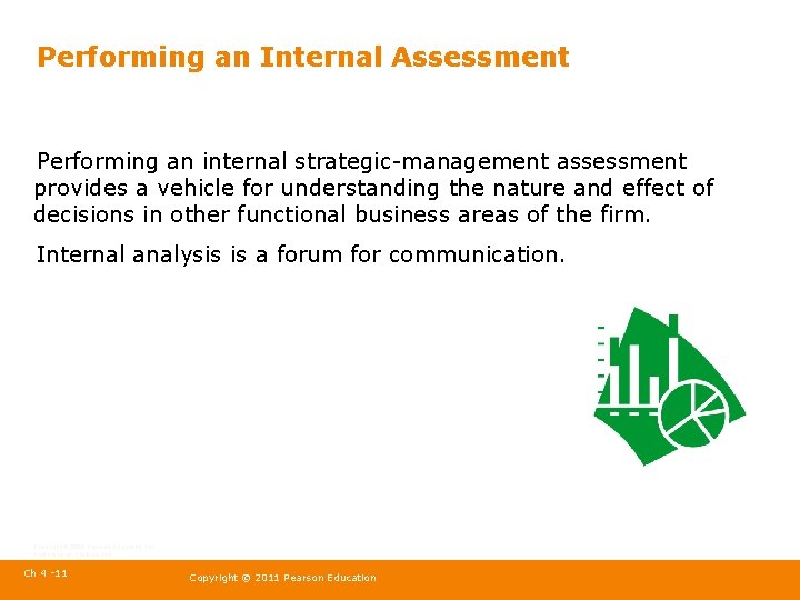 Performing an Internal Assessment Performing an internal strategic-management assessment provides a vehicle for understanding