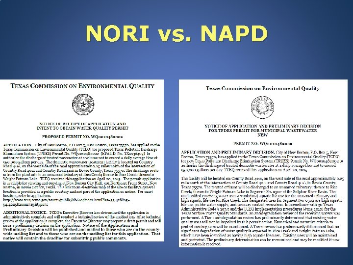 NORI vs. NAPD 