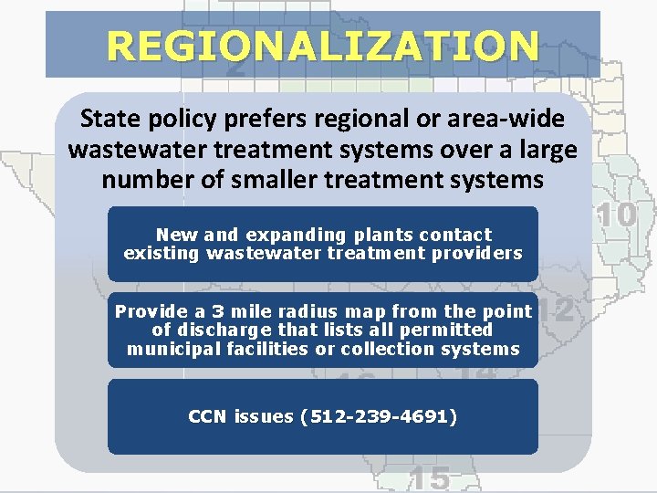 REGIONALIZATION State policy prefers regional or area-wide wastewater treatment systems over a large number