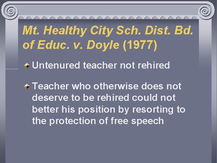 Mt. Healthy City Sch. Dist. Bd. of Educ. v. Doyle (1977) Untenured teacher not