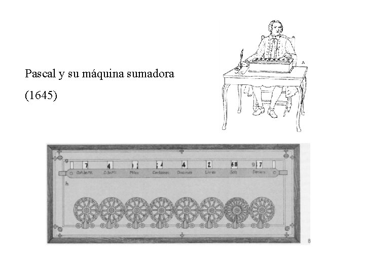 Pascal y su máquina sumadora (1645) 