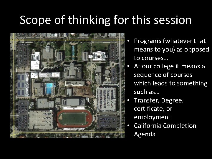 Scope of thinking for this session • Programs (whatever that means to you) as