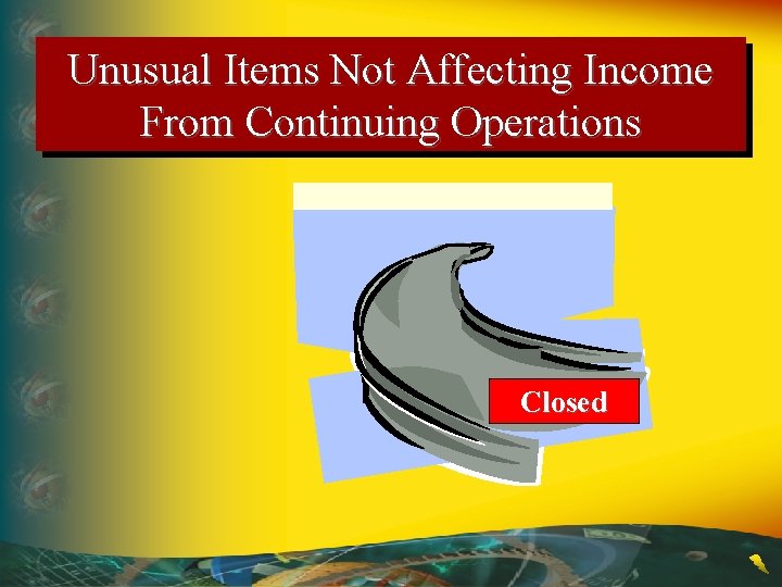 Unusual Items Not Affecting Income From Continuing Operations Closed 