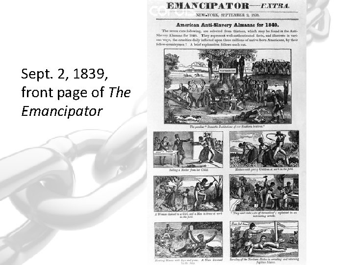 Sept. 2, 1839, front page of The Emancipator 