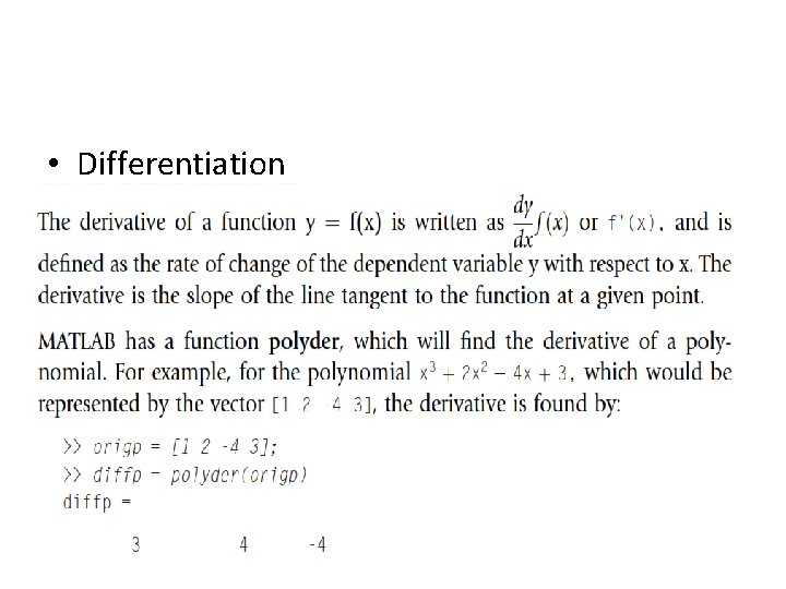  • Differentiation 