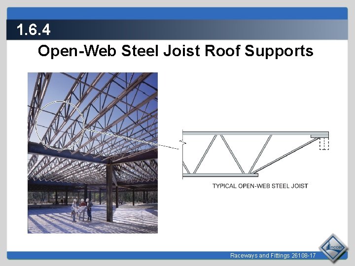 1. 6. 4 Open-Web Steel Joist Roof Supports Raceways and Fittings 26108 -17 