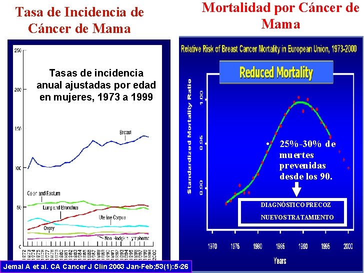 Tasa de Incidencia de Cáncer de Mama Tasas de incidencia anual ajustadas por edad