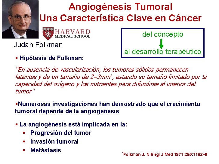 Angiogénesis Tumoral Una Característica Clave en Cáncer del concepto Judah Folkman al desarrollo terapéutico