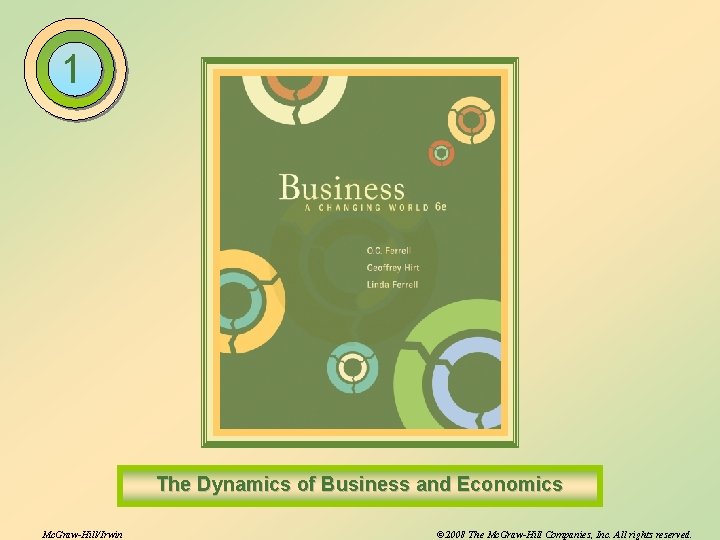 1 The Dynamics of Business and Economics Mc. Graw-Hill/Irwin © 2008 The Mc. Graw-Hill