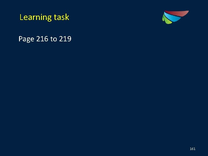 Learning task Page 216 to 219 161 