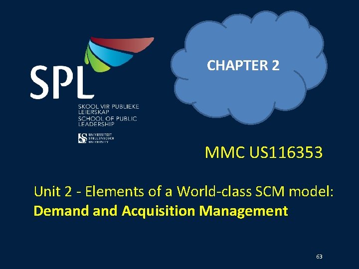 CHAPTER 2 MMC US 116353 Unit 2 - Elements of a World-class SCM model: