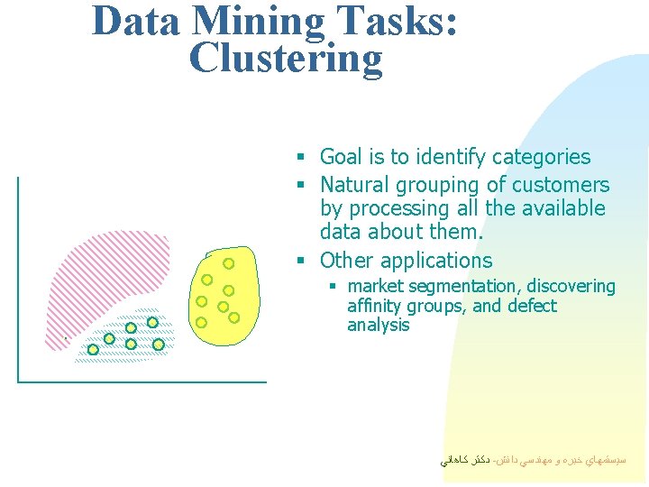 Data Mining Tasks: Clustering § Goal is to identify categories § Natural grouping of Data Mining Tasks: Clustering § Goal is to identify categories § Natural grouping of