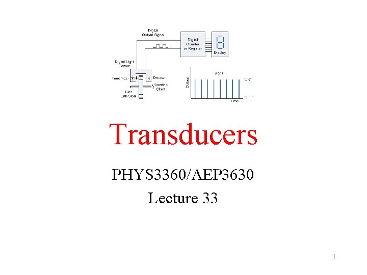 Transducers PHYS 3360/AEP 3630 Lecture 33 1 