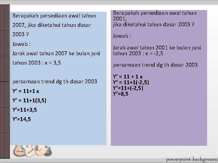 2007, jika diketahui tahun dasar Berapakah persediaan awal tahun 2001, jika diketahui tahun dasar