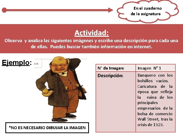 En el cuaderno de la asignatura Actividad: Observa y analiza las siguientes imágenes y