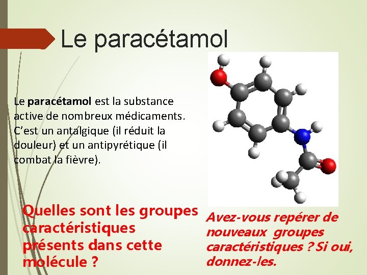 Le paracétamol est la substance active de nombreux médicaments. C’est un antalgique (il réduit