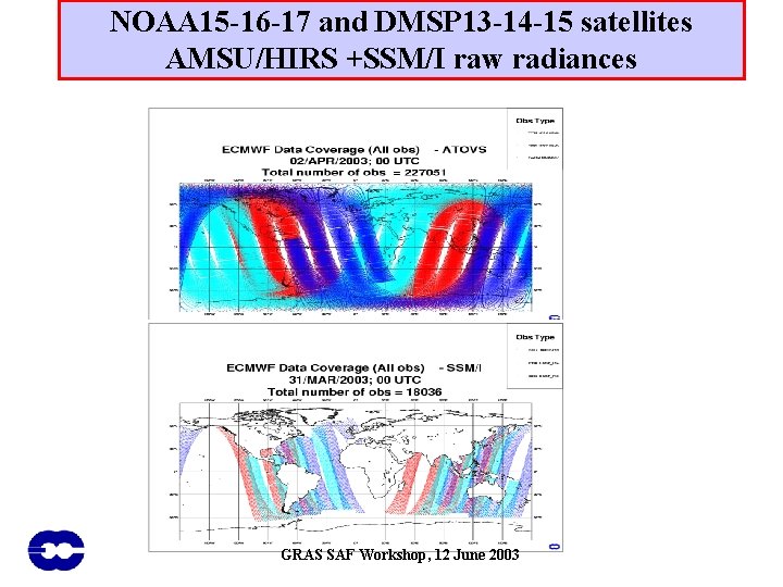 NOAA 15 -16 -17 and DMSP 13 -14 -15 satellites AMSU/HIRS +SSM/I raw radiances