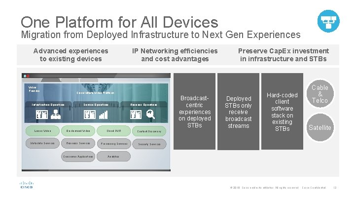 One Platform for All Devices Migration from Deployed Infrastructure to Next Gen Experiences Advanced