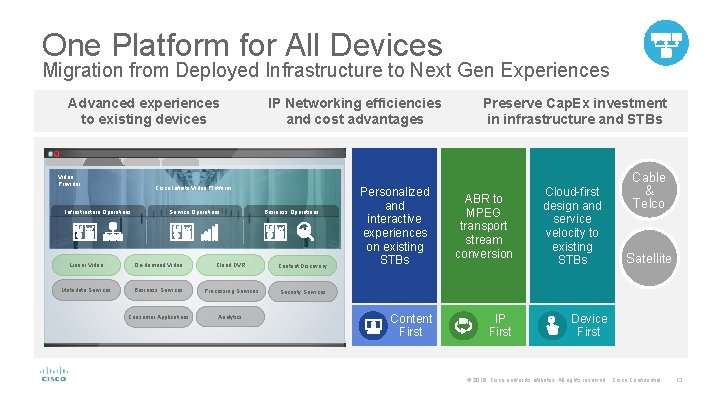 One Platform for All Devices Migration from Deployed Infrastructure to Next Gen Experiences Advanced