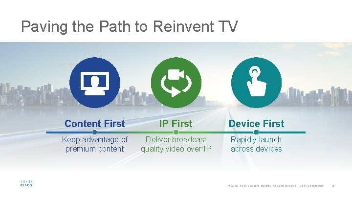Paving the Path to Reinvent TV Content First IP First Device First Keep advantage