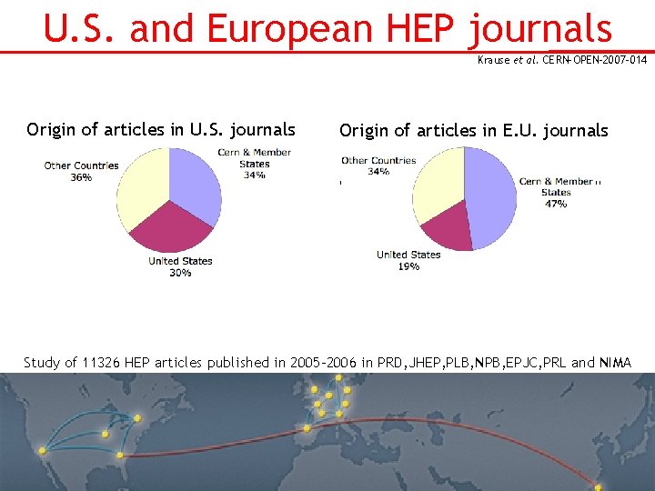 U. S. and European HEP journals Krause et al. CERN-OPEN-2007 -014 Origin of articles