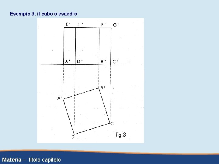 Esempio 3: il cubo o esaedro Materia – titolo capitolo 