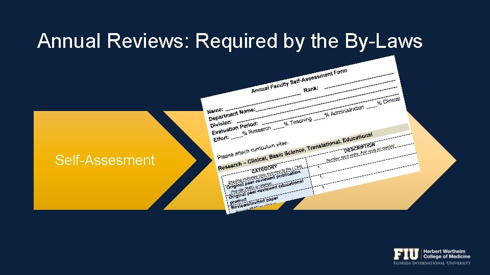 Annual Reviews: Required by the By-Laws Self-Assesment 