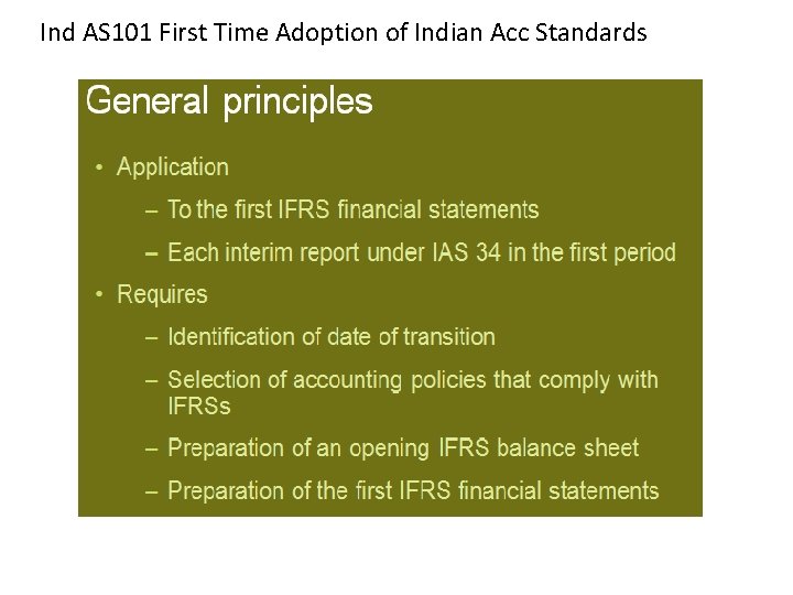 Ind AS 101 First Time Adoption of Indian Acc Standards 