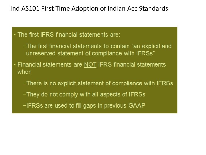 Ind AS 101 First Time Adoption of Indian Acc Standards 