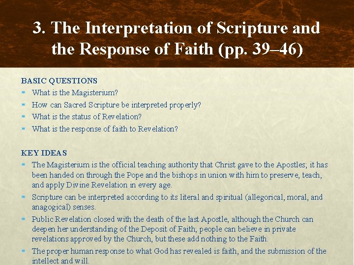 3. The Interpretation of Scripture and the Response of Faith (pp. 39– 46) BASIC