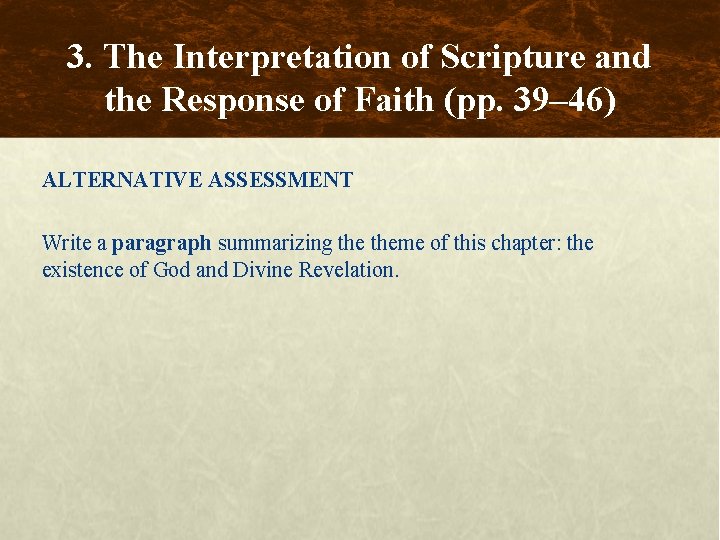3. The Interpretation of Scripture and the Response of Faith (pp. 39– 46) ALTERNATIVE
