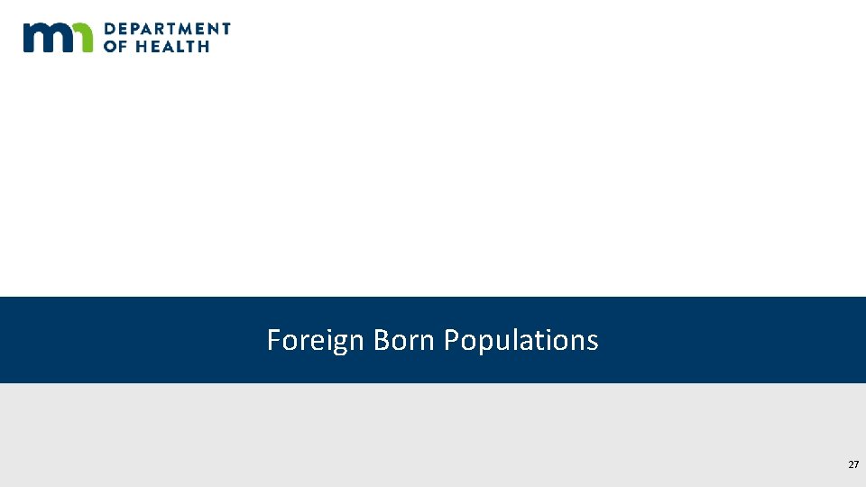 Foreign Born Populations 27 