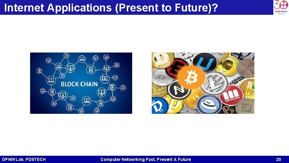 Internet Applications (Present to Future)? DPNM Lab, POSTECH Computer Networking Past, Present & Future Internet Applications (Present to Future)? DPNM Lab, POSTECH Computer Networking Past, Present & Future