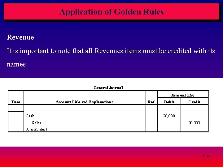 Application of Golden Rules Revenue It is important to note that all Revenues items Application of Golden Rules Revenue It is important to note that all Revenues items