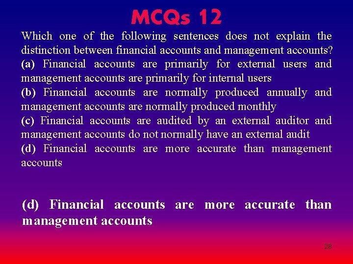 MCQs 12 Which one of the following sentences does not explain the distinction between MCQs 12 Which one of the following sentences does not explain the distinction between