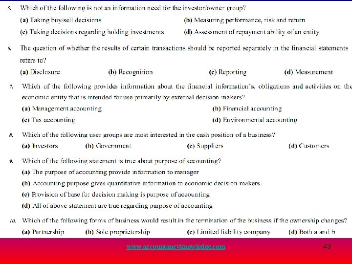 www. accountancyknowledge. com 49 www. accountancyknowledge. com 49