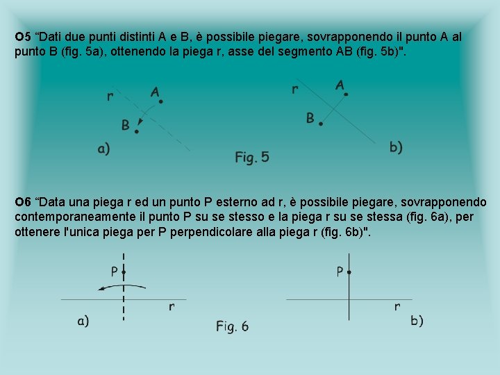 O 5 “Dati due punti distinti A e B, è possibile piegare, sovrapponendo il O 5 “Dati due punti distinti A e B, è possibile piegare, sovrapponendo il