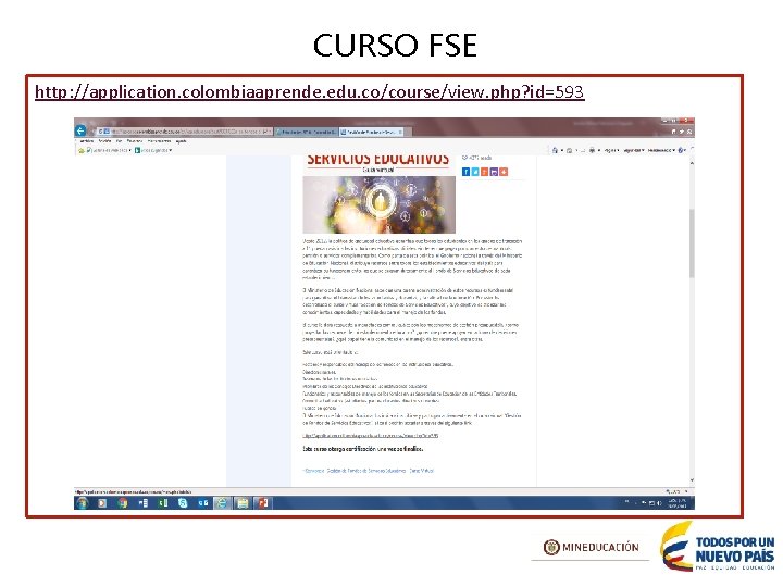 CURSO FSE http: //application. colombiaaprende. edu. co/course/view. php? id=593 