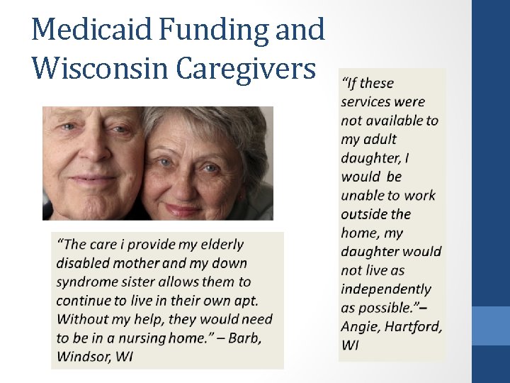 Medicaid Funding and Wisconsin Caregivers 