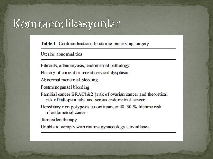 Kontraendikasyonlar 