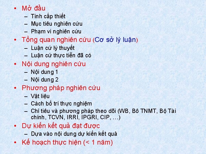  • Mở đầu – Tính cấp thiết – Mục tiêu nghiên cứu –