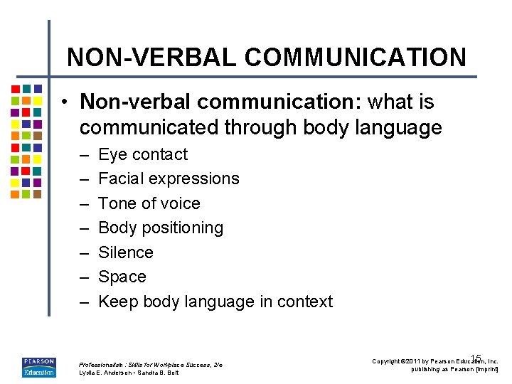 NON-VERBAL COMMUNICATION • Non-verbal communication: what is communicated through body language – – –