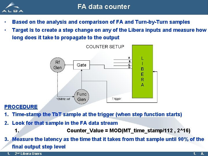 Latency measurements on the ALBA Electron units A