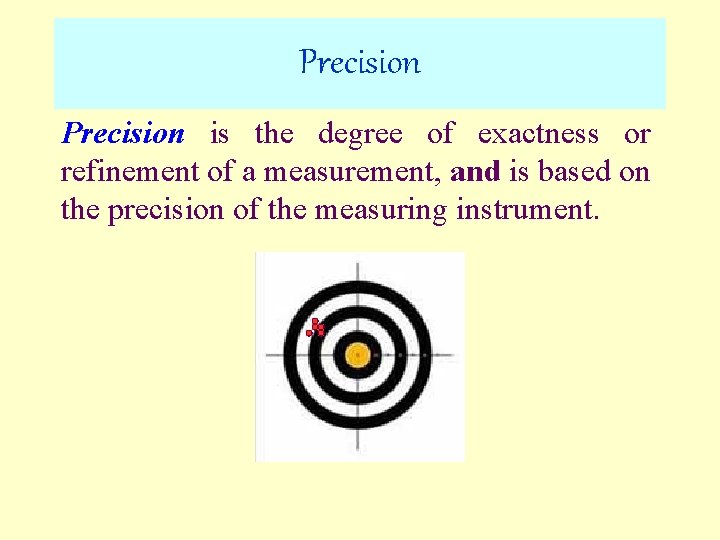 Precision is the degree of exactness or refinement of a measurement, and is based