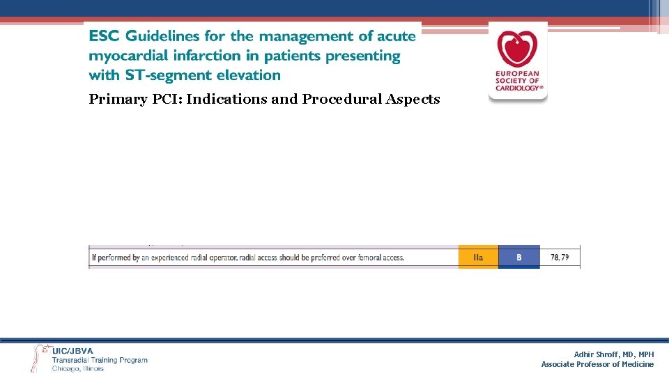 Primary PCI: Indications and Procedural Aspects Adhir Shroff, MD, MPH Associate Professor of Medicine