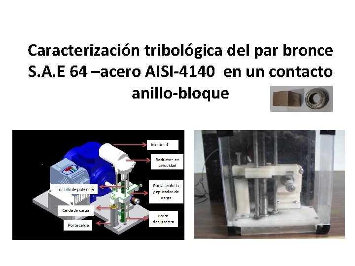 Caracterización tribológica del par bronce S. A. E 64 –acero AISI-4140 en un contacto