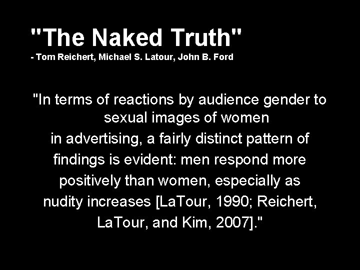 "The Naked Truth" - Tom Reichert, Michael S. Latour, John B. Ford "In terms