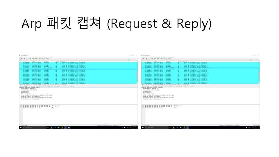 Arp 패킷 캡쳐 (Request & Reply) 