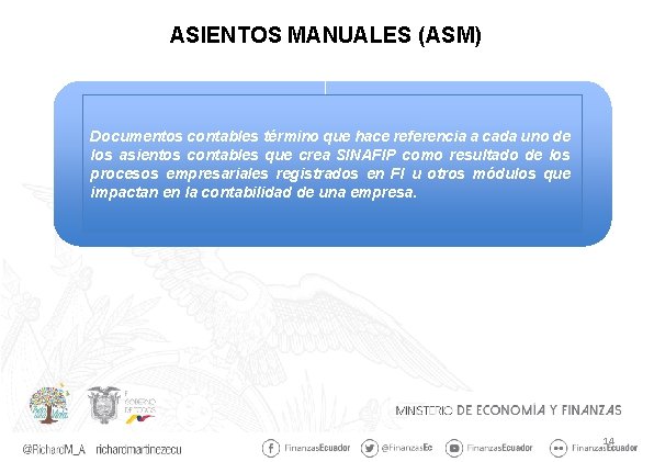 ASIENTOS MANUALES (ASM) Documentos contables término que hace referencia a cada uno de los