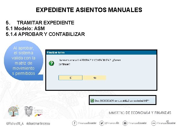 EXPEDIENTE ASIENTOS MANUALES 5. TRAMITAR EXPEDIENTE 5. 1 Modelo: ASM 5. 1. 4 APROBAR